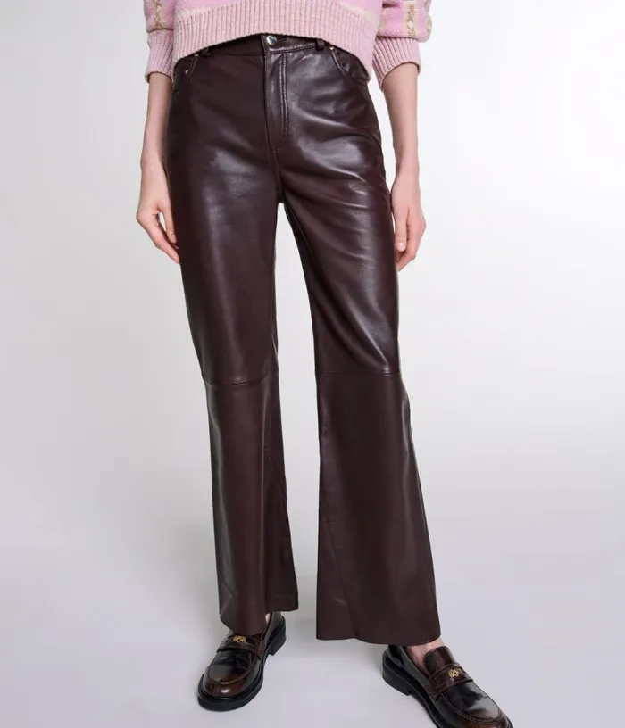 Maje Leather Trousers Women Pants and Jeans
