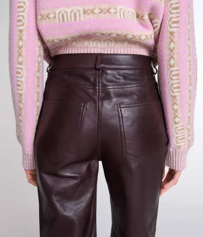 Maje Leather Trousers Women Pants and Jeans