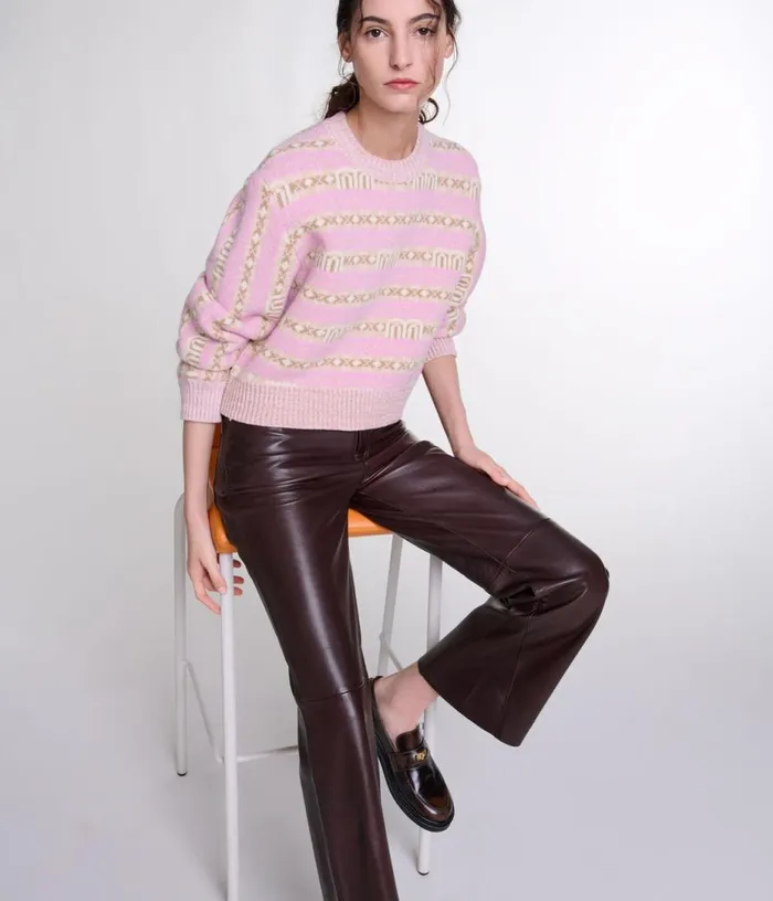 Maje Leather Trousers Women Pants and Jeans