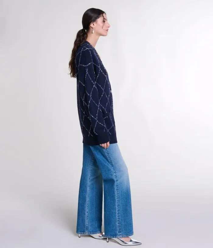 Maje Longline Wool Cardigan Women Sweaters and Cardigans