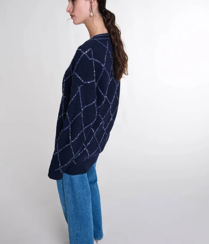 Maje Longline Wool Cardigan Women Sweaters and Cardigans