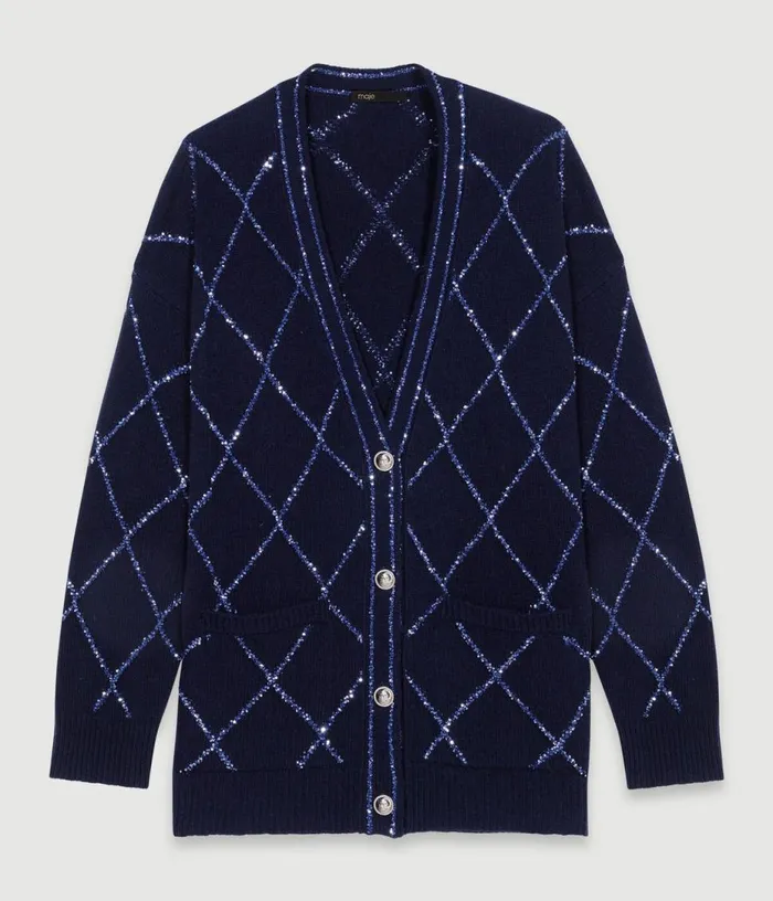 Maje Longline Wool Cardigan Women Sweaters and Cardigans