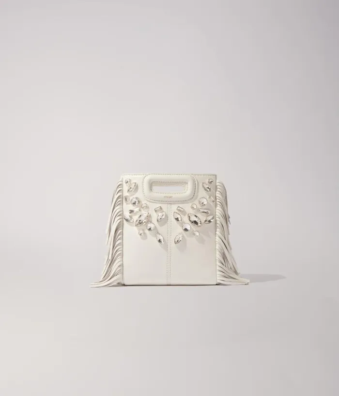 Maje M Mini Leather Bag With Diamanteacutes Women Mini Bags
