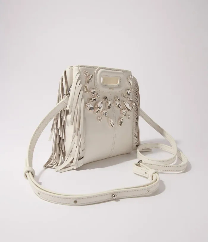Maje M Mini Leather Bag With Diamanteacutes Women Mini Bags