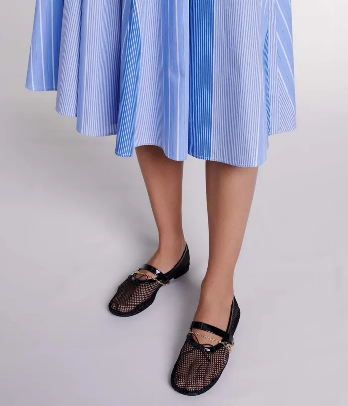 Maje Mesh Ballet Flats Women Ballerinas