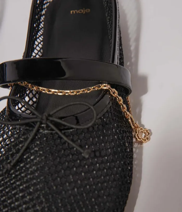 Maje Mesh Ballet Flats Women Ballerinas