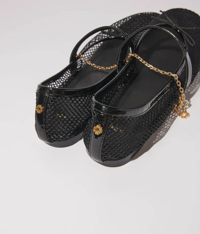 Maje Mesh Ballet Flats Women Ballerinas