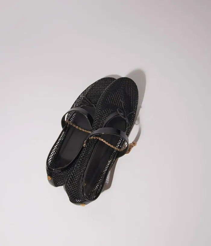 Maje Mesh Ballet Flats Women Ballerinas