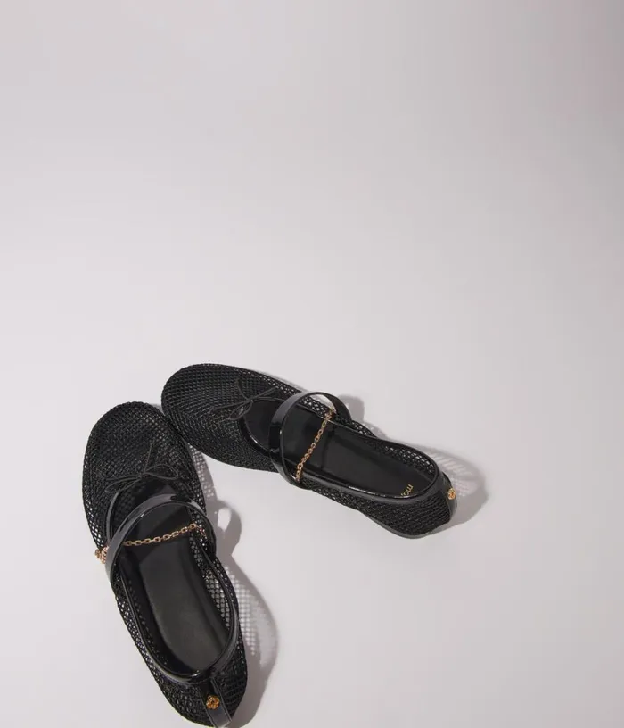 Maje Mesh Ballet Flats Women Ballerinas