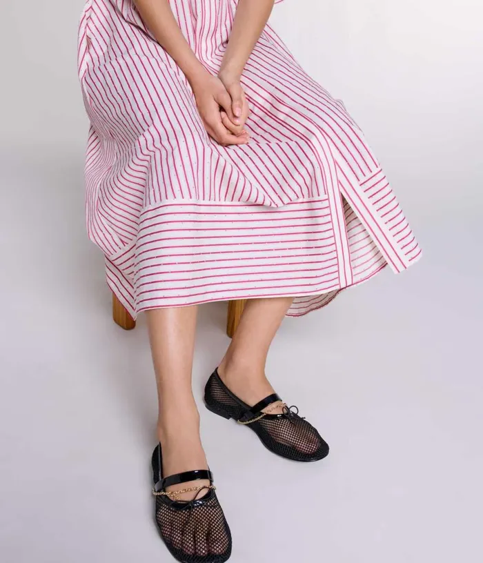 Maje Mesh Ballet Flats Women Ballerinas