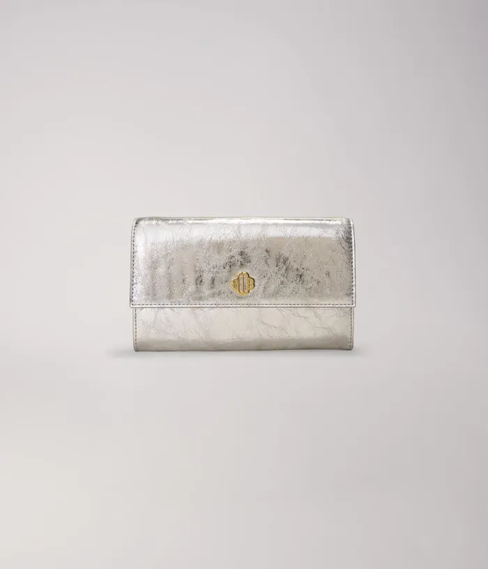 Maje Metallic Wallet Bag Women Small Leather Goods