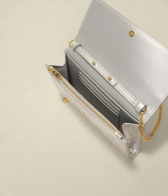 Maje Metallic Wallet Bag Women Small Leather Goods