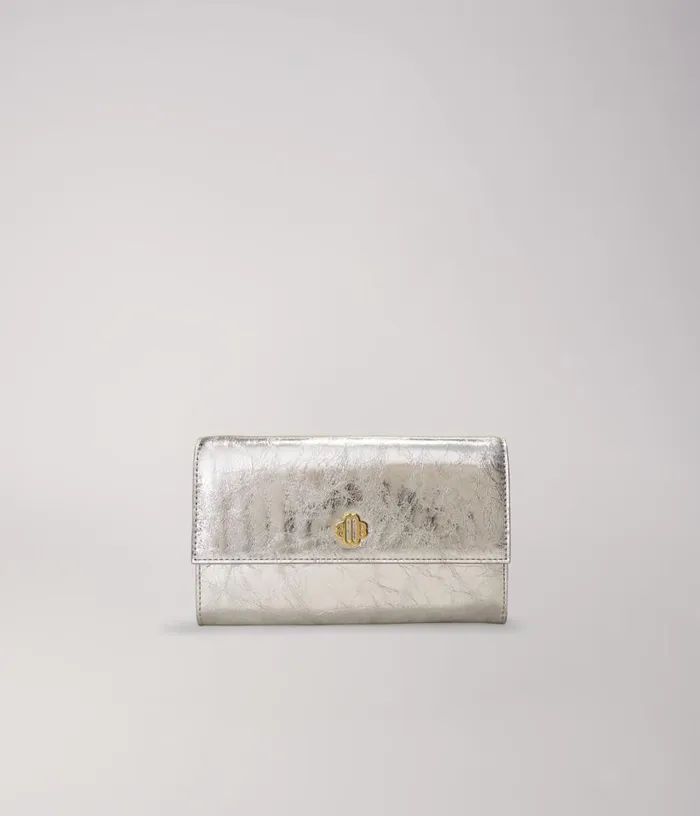 Maje Metallic Wallet Bag Women Small Leather Goods