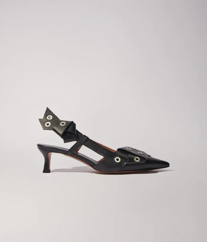 Maje Pointed Pumps With Bow Detail Women Kitten Heels