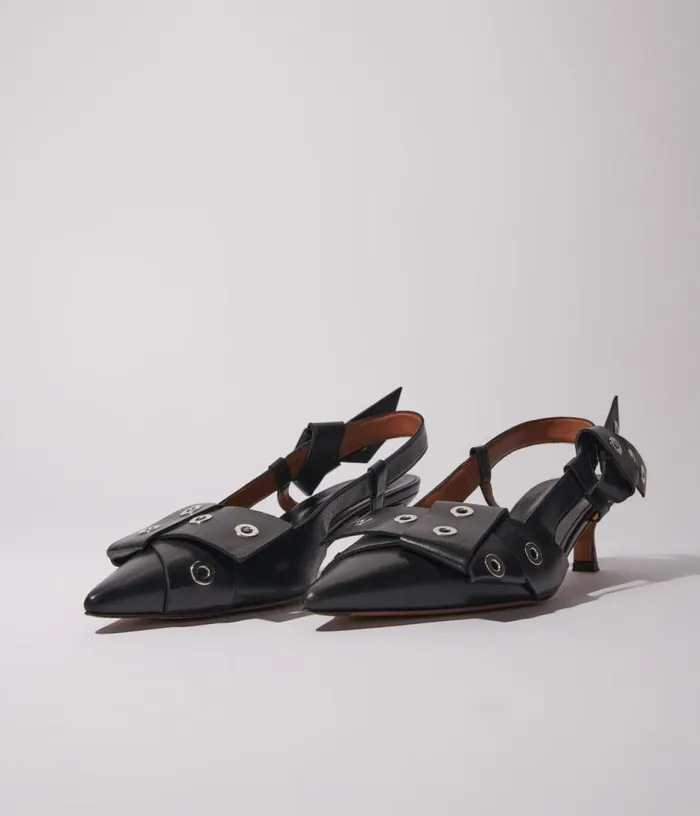 Maje Pointed Pumps With Bow Detail Women Kitten Heels