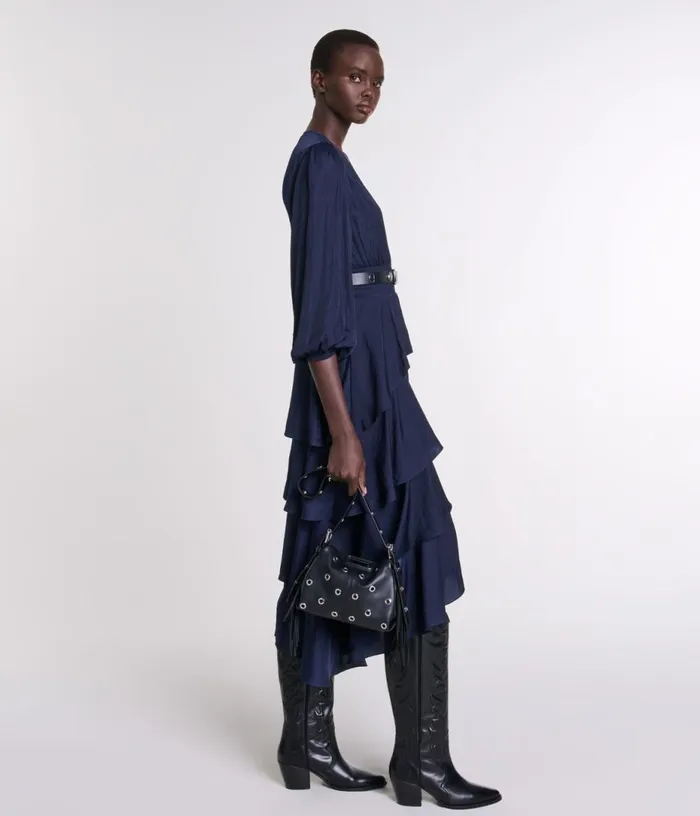 Maje Ruffled Maxi Dress Women Dresses
