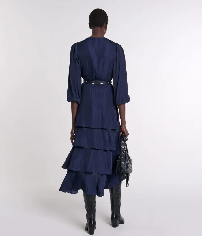 Maje Ruffled Maxi Dress Women Dresses