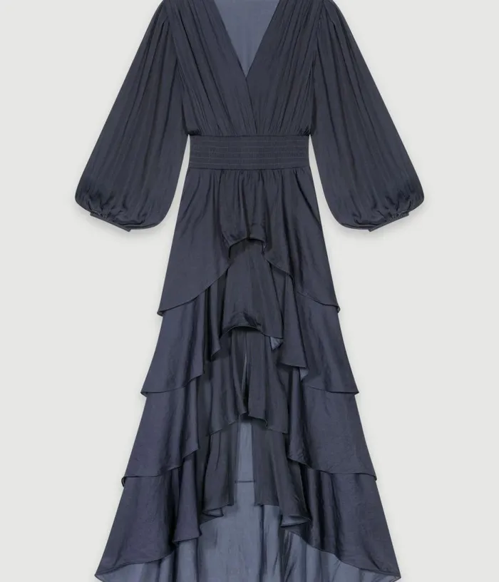 Maje Ruffled Maxi Dress Women Dresses