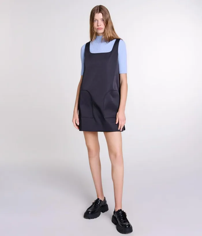 Maje Satin Pinafore Dress Women Dresses