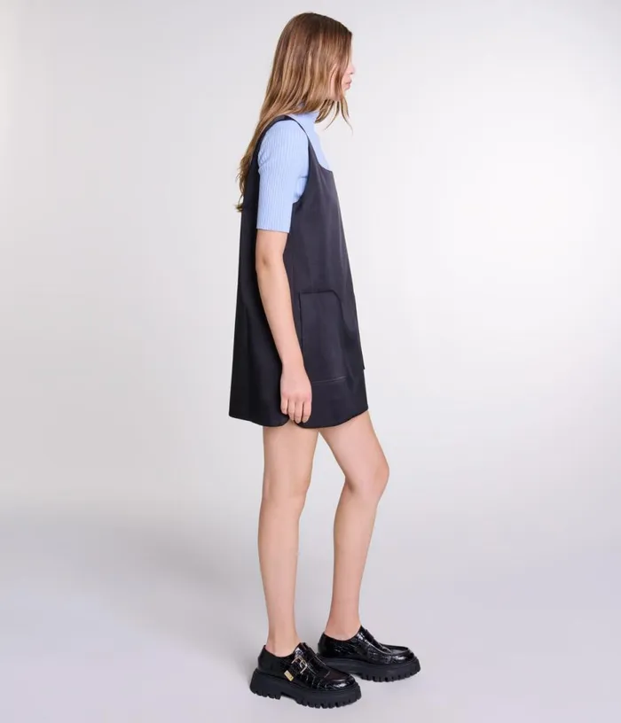 Maje Satin Pinafore Dress Women Dresses