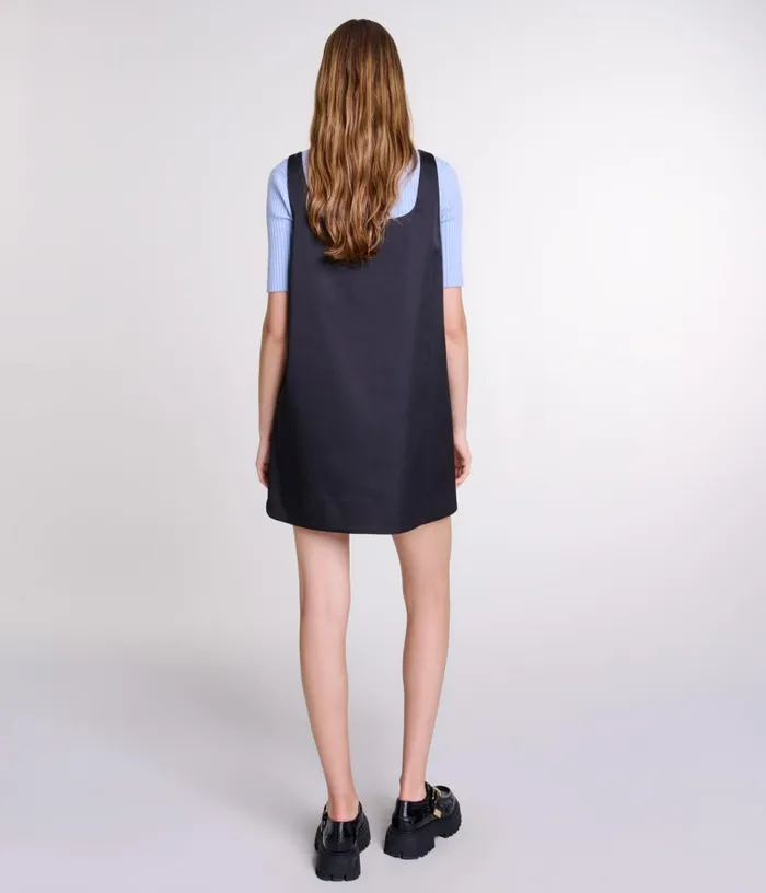 Maje Satin Pinafore Dress Women Dresses