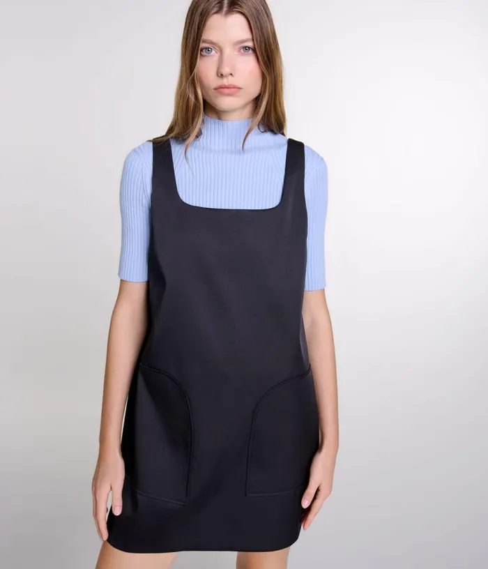 Maje Satin Pinafore Dress Women Dresses