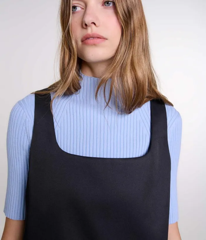 Maje Satin Pinafore Dress Women Dresses