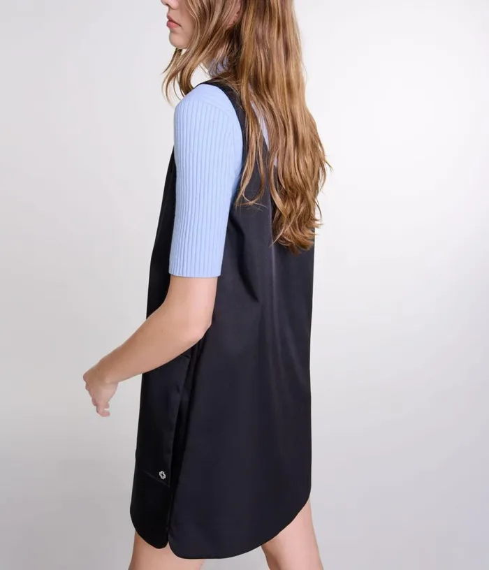 Maje Satin Pinafore Dress Women Dresses
