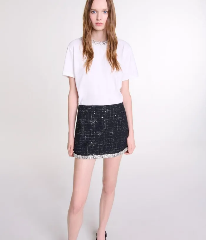 Maje Sequinned Skort Women Skirts and Shorts