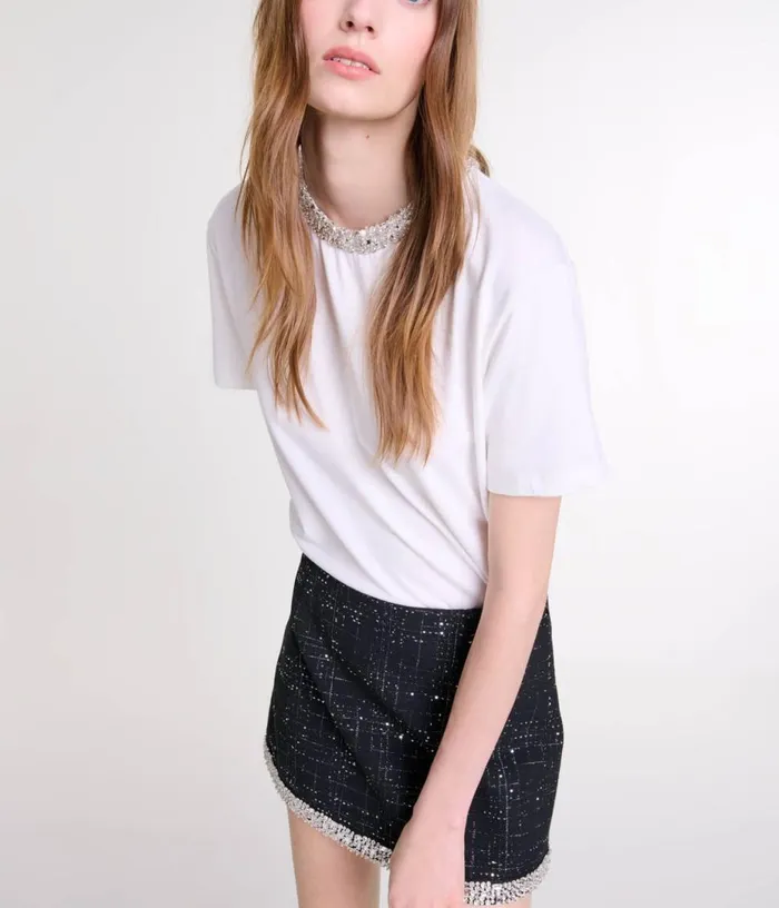 Maje Sequinned Skort Women Skirts and Shorts