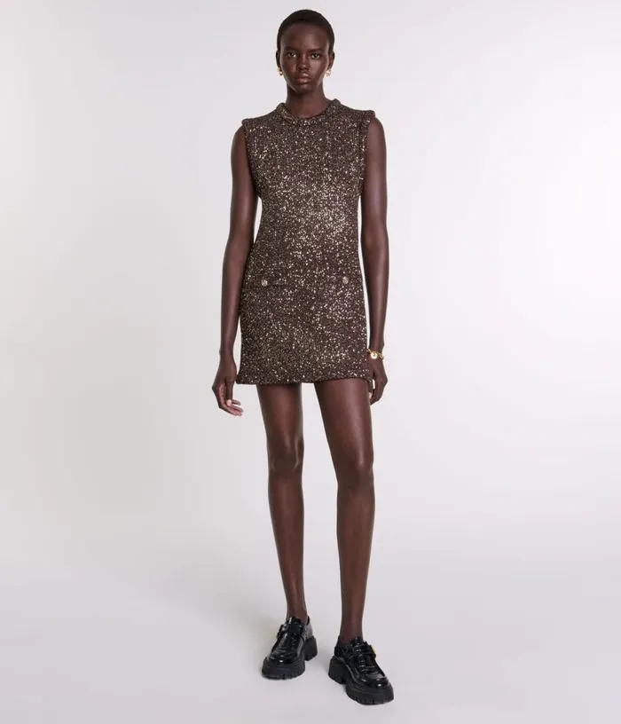Maje Short Sequin Dress Women Dresses