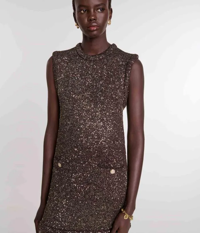 Maje Short Sequin Dress Women Dresses
