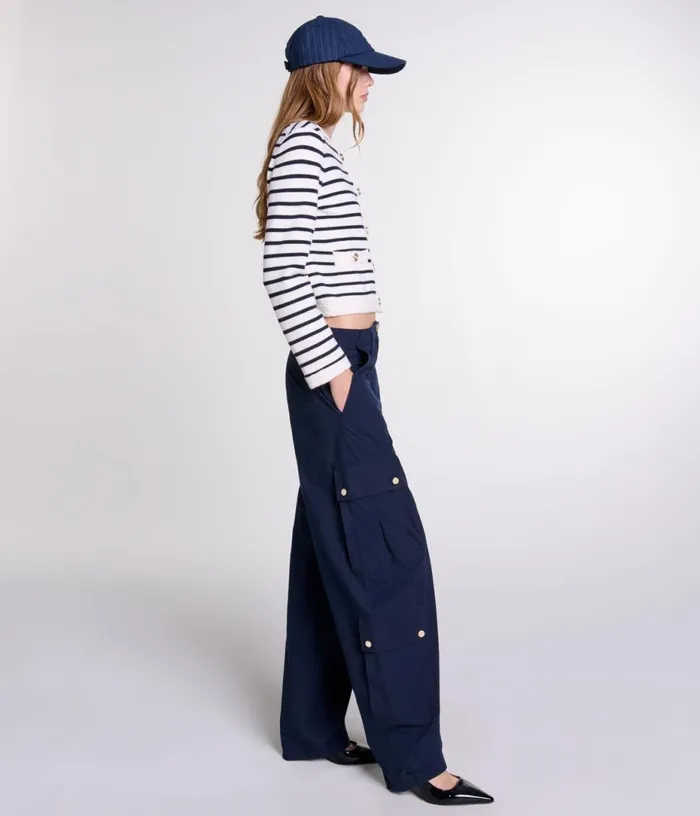 Maje Striped Knit Cardigan Women Sweaters and Cardigans