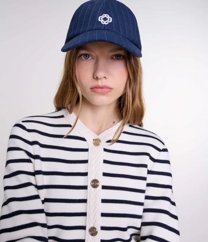 Maje Striped Knit Cardigan Women Sweaters and Cardigans