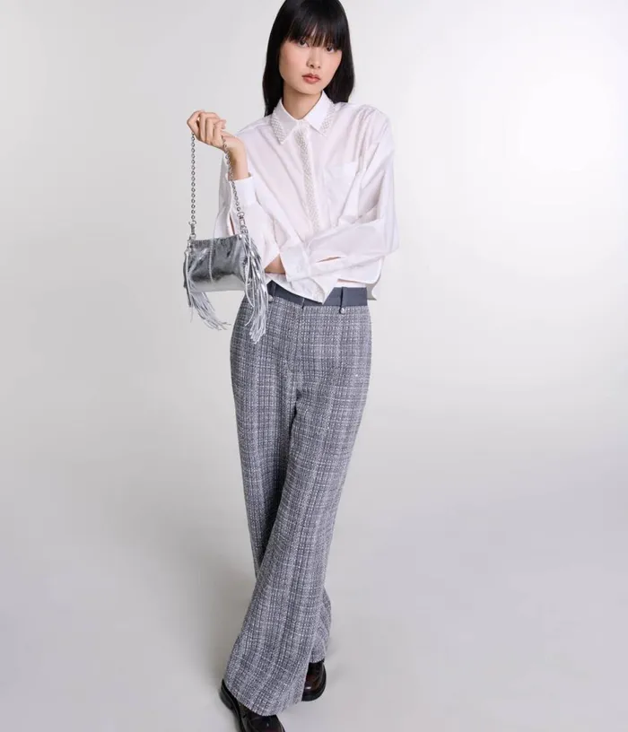 Maje Tweed Trousers Women Pants and Jeans