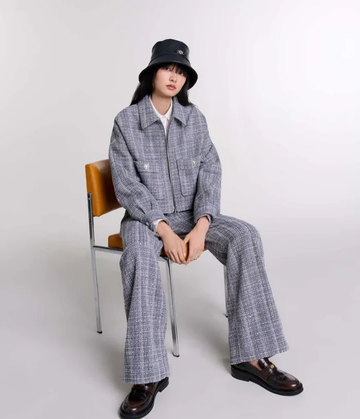 Maje Tweed Trousers Women Pants and Jeans