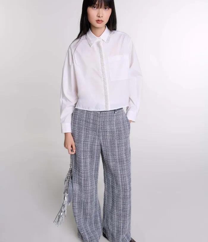 Maje Tweed Trousers Women Pants and Jeans