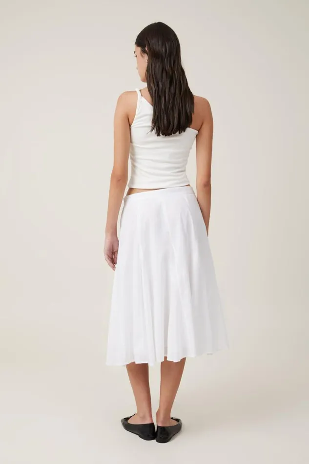 Margot Godet Midi Skirt White Women Cotton On Skirts