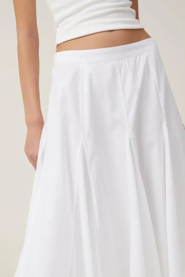 Margot Godet Midi Skirt White Women Cotton On Skirts