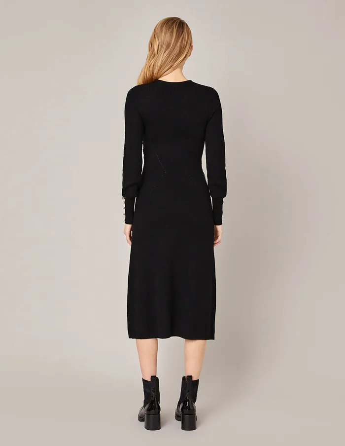MARYLING Black Dress ALINE KNITTED DRESS Black 8211 Women MARYLING Black Dress ALINE KNITTED DRESS Black 8211 Women