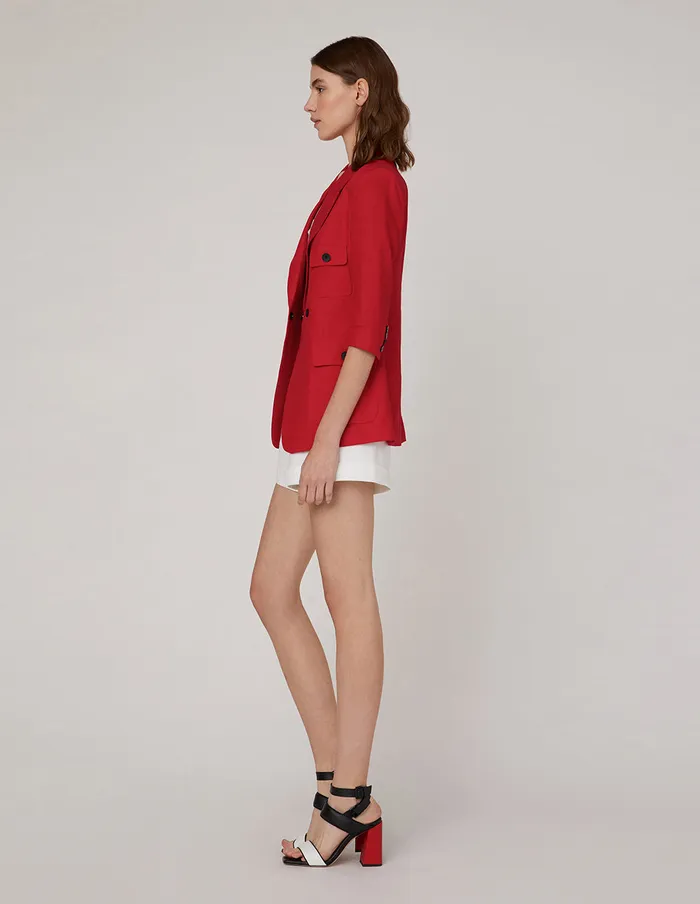 MARYLING Blazers Red MultiPocket Blazer Red 8211 Women MARYLING Blazers Red MultiPocket Blazer Red 8211 Women