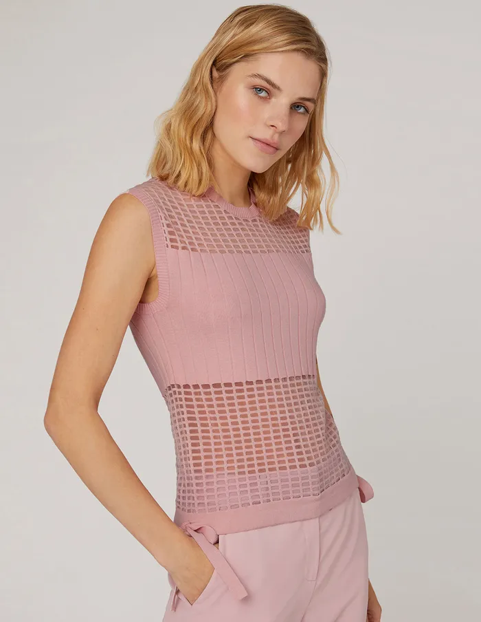 MARYLING Blouse Cherry Blossom Pink Knit Vest Red 8211 Women MARYLING Blouse Cherry Blossom Pink Knit Vest Red 8211 Women