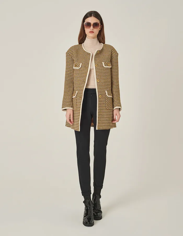 MARYLING Jacket and Coat Camel Round Neck H Silhouette Jacket Camel 8211 Women MARYLING Jacket and Coat Camel Round Neck H Silhouette Jacket Camel 8211 Women