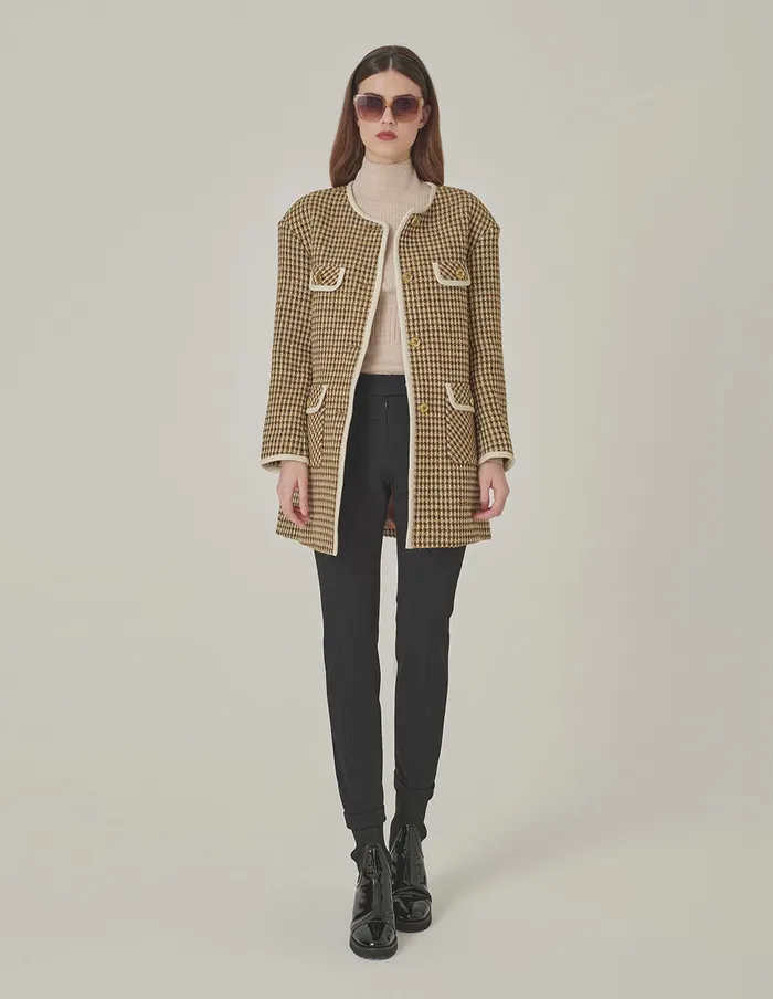 MARYLING Jacket and Coat Camel Round Neck H Silhouette Jacket Camel 8211 Women MARYLING Jacket and Coat Camel Round Neck H Silhouette Jacket Camel 8211 Women