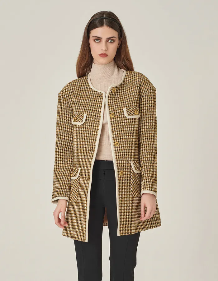 MARYLING Jacket and Coat Camel Round Neck H Silhouette Jacket Camel 8211 Women MARYLING Jacket and Coat Camel Round Neck H Silhouette Jacket Camel 8211 Women