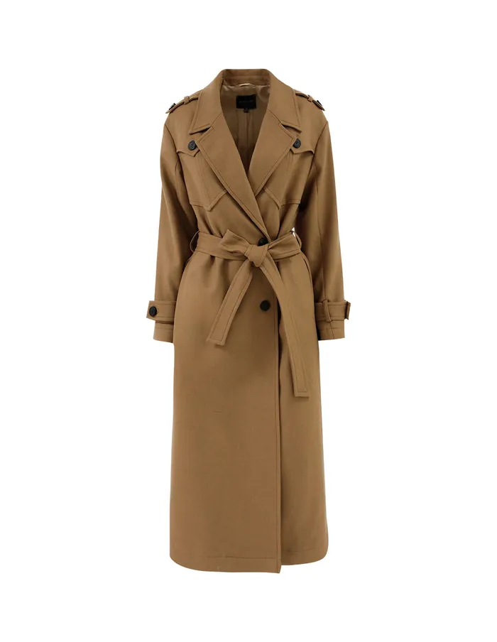 MARYLING Jacket and Coat Classic Camel Doublebreasted Coat Brown 8211 Women MARYLING Jacket and Coat Classic Camel Doublebreasted Coat Brown 8211 Women