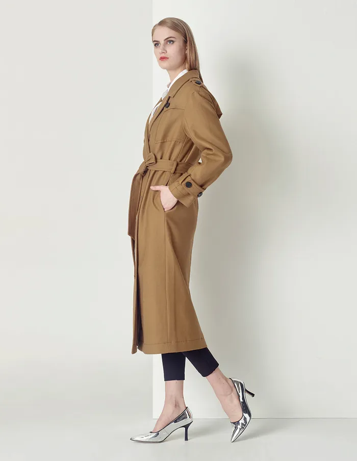 MARYLING Jacket and Coat Classic Camel Doublebreasted Coat Brown 8211 Women MARYLING Jacket and Coat Classic Camel Doublebreasted Coat Brown 8211 Women