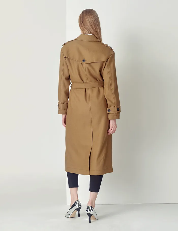 MARYLING Jacket and Coat Classic Camel Doublebreasted Coat Brown 8211 Women MARYLING Jacket and Coat Classic Camel Doublebreasted Coat Brown 8211 Women