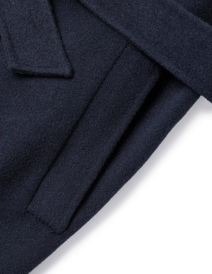 MARYLING Jacket and Coat Dark Blue DoubleSided Wool And Knitted Long Coat Dark Blue 8211 Women MARYLING Jacket and Coat Dark Blue DoubleSided Wool And Knitted Long Coat Dark Blue 8211 Women