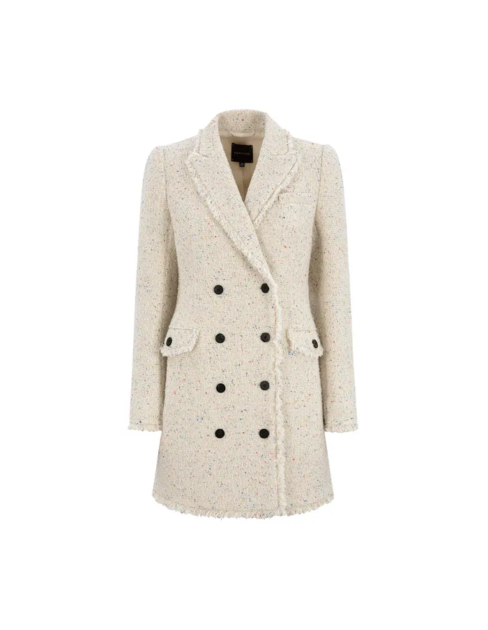 MARYLING Jacket and Coat Pistol Lapel MidLength Blazer Dots 8211 Women MARYLING Jacket and Coat Pistol Lapel MidLength Blazer Dots 8211 Women